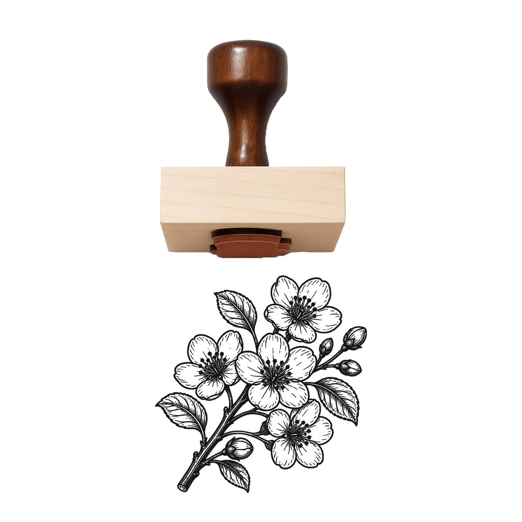 Pear Blossom Branch Rubber Stamp
