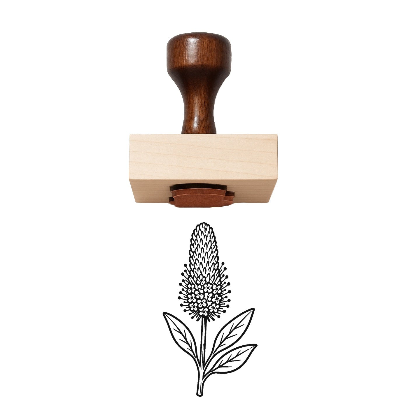 Vintage Prairie Clover Flower Rubber Stamp