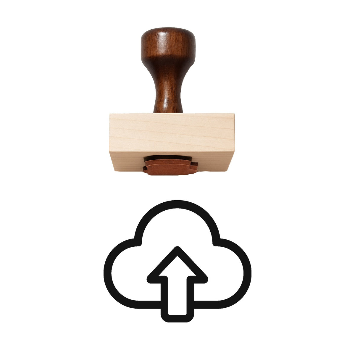 Cloud Upload Rubber Stamp