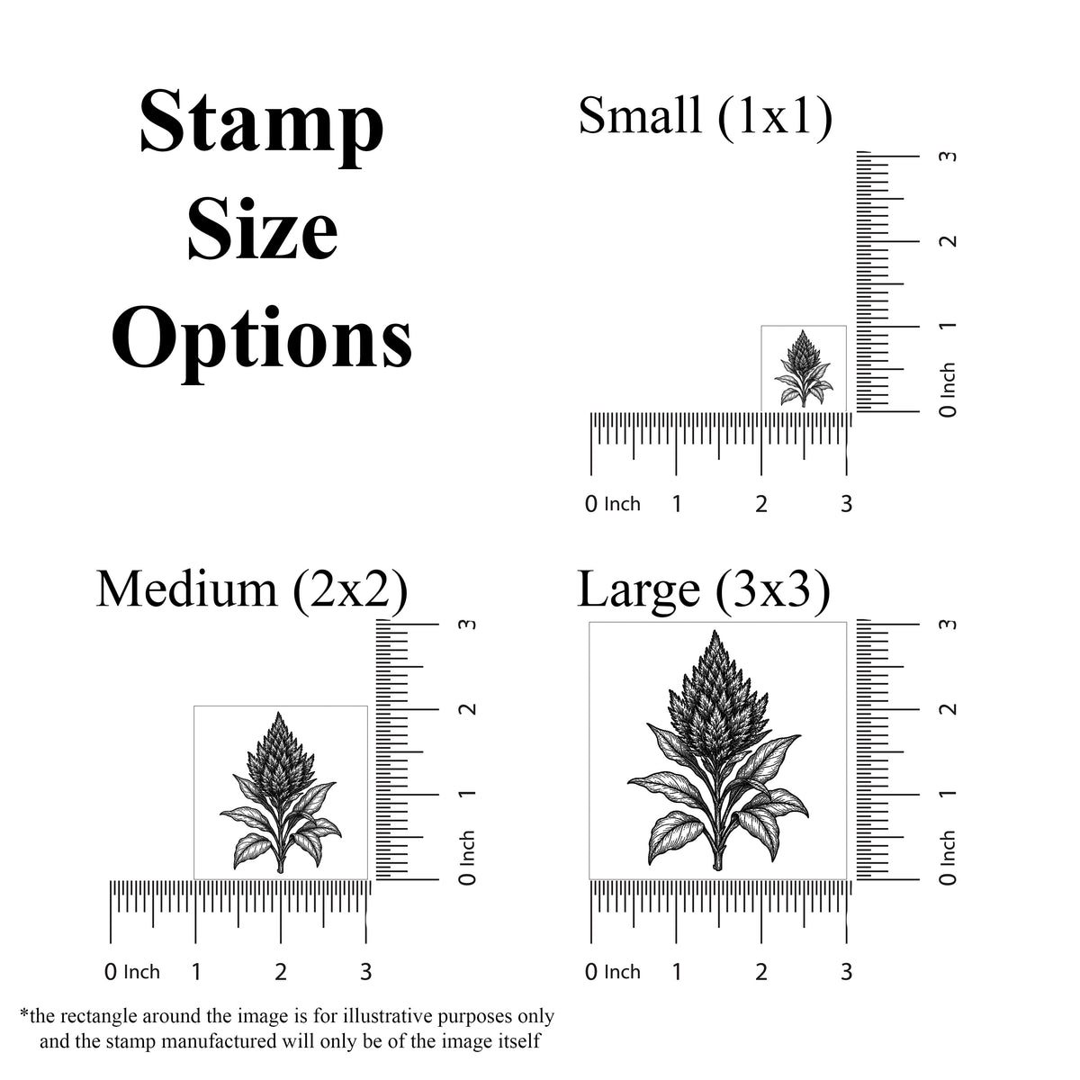Celosia Plume Rubber Stamp