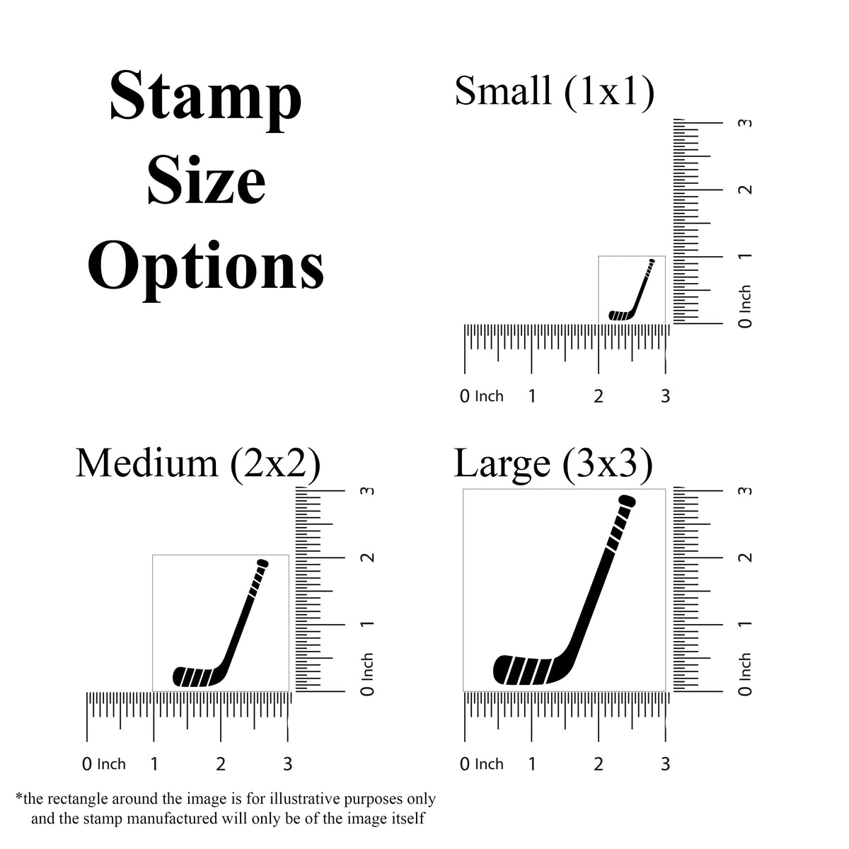 Hockey Stick Rubber Stamp