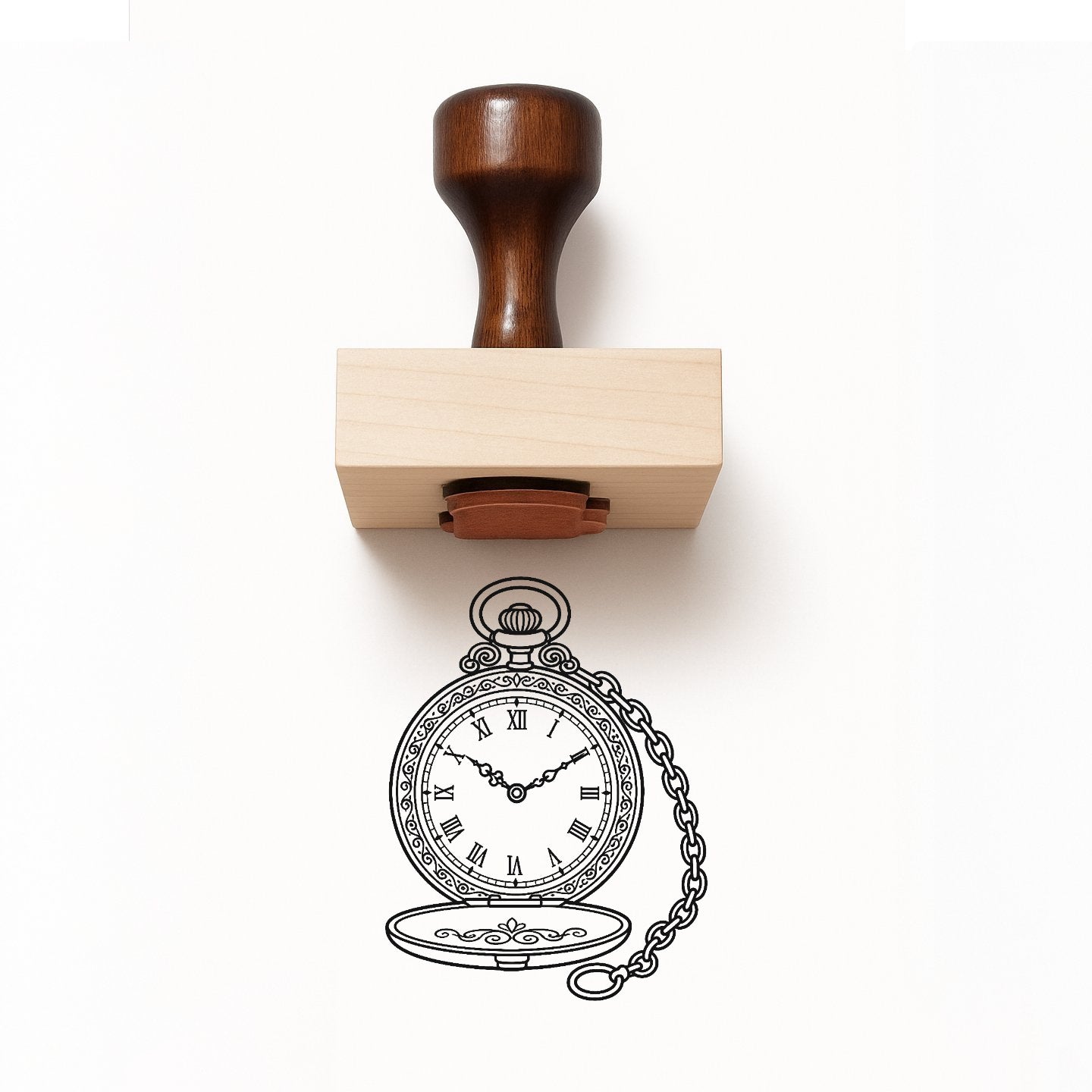 Victorian Pocket Watch Rubber Stamp