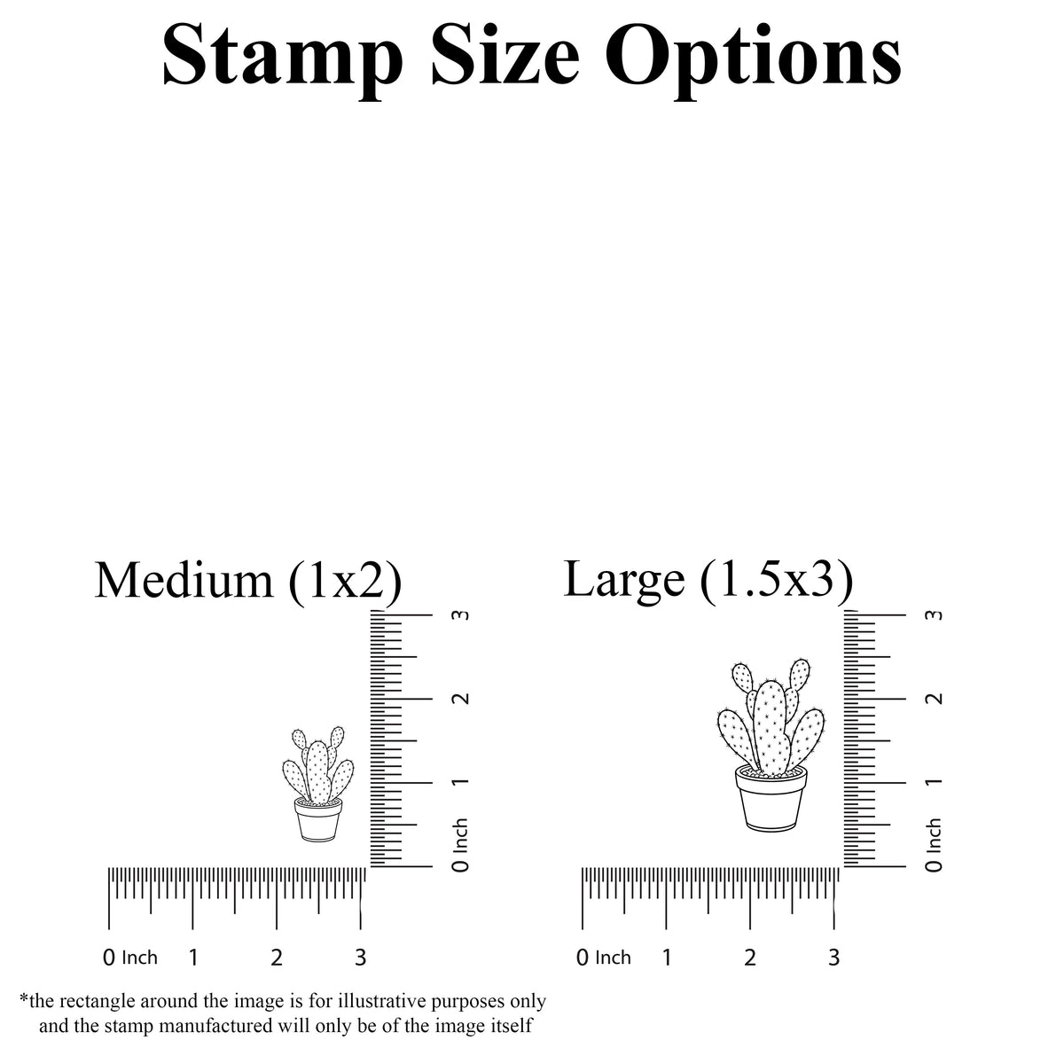 Potted Ladyfinger Cactus Rubber Stamp