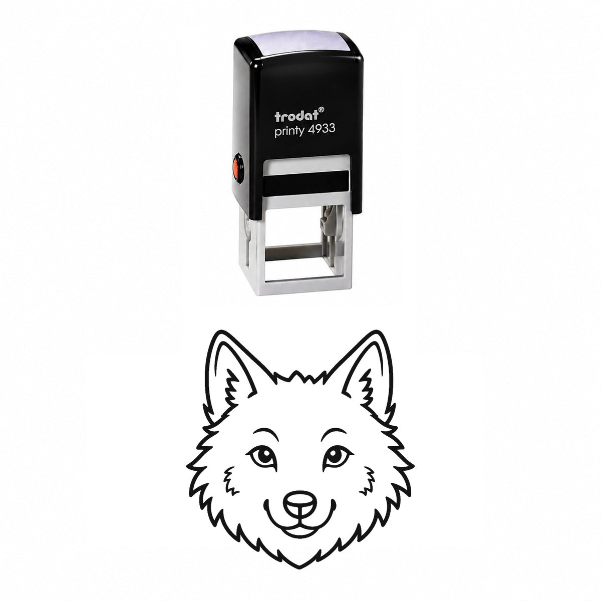 Cute Wolf Face Self-Inking Stamp