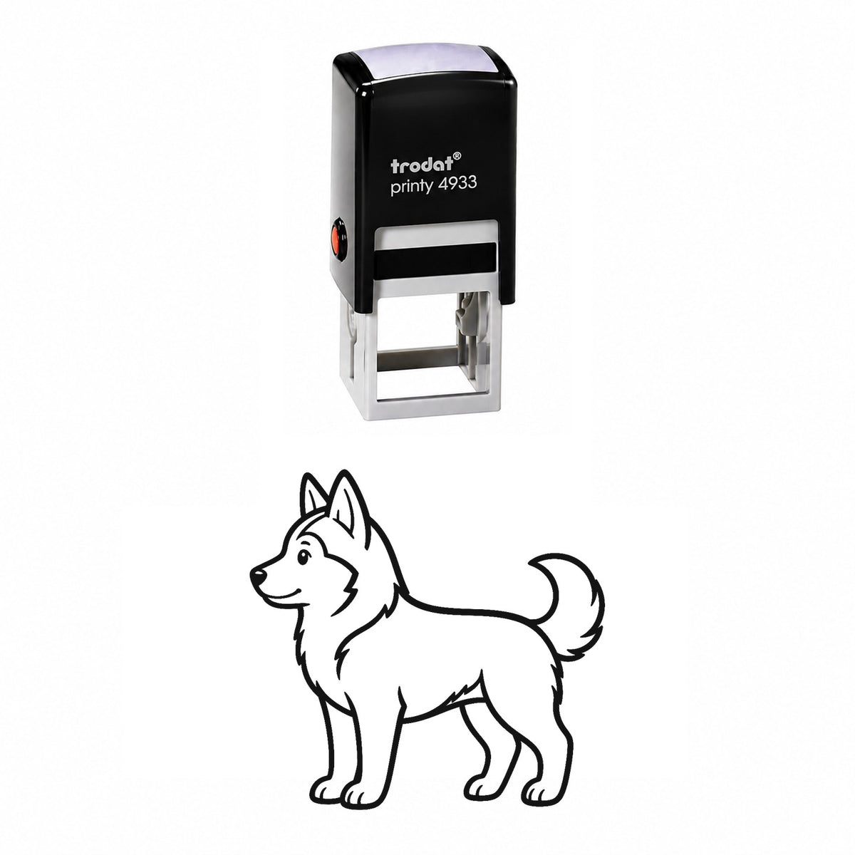 Cute Husky Face Self-Inking Stamp