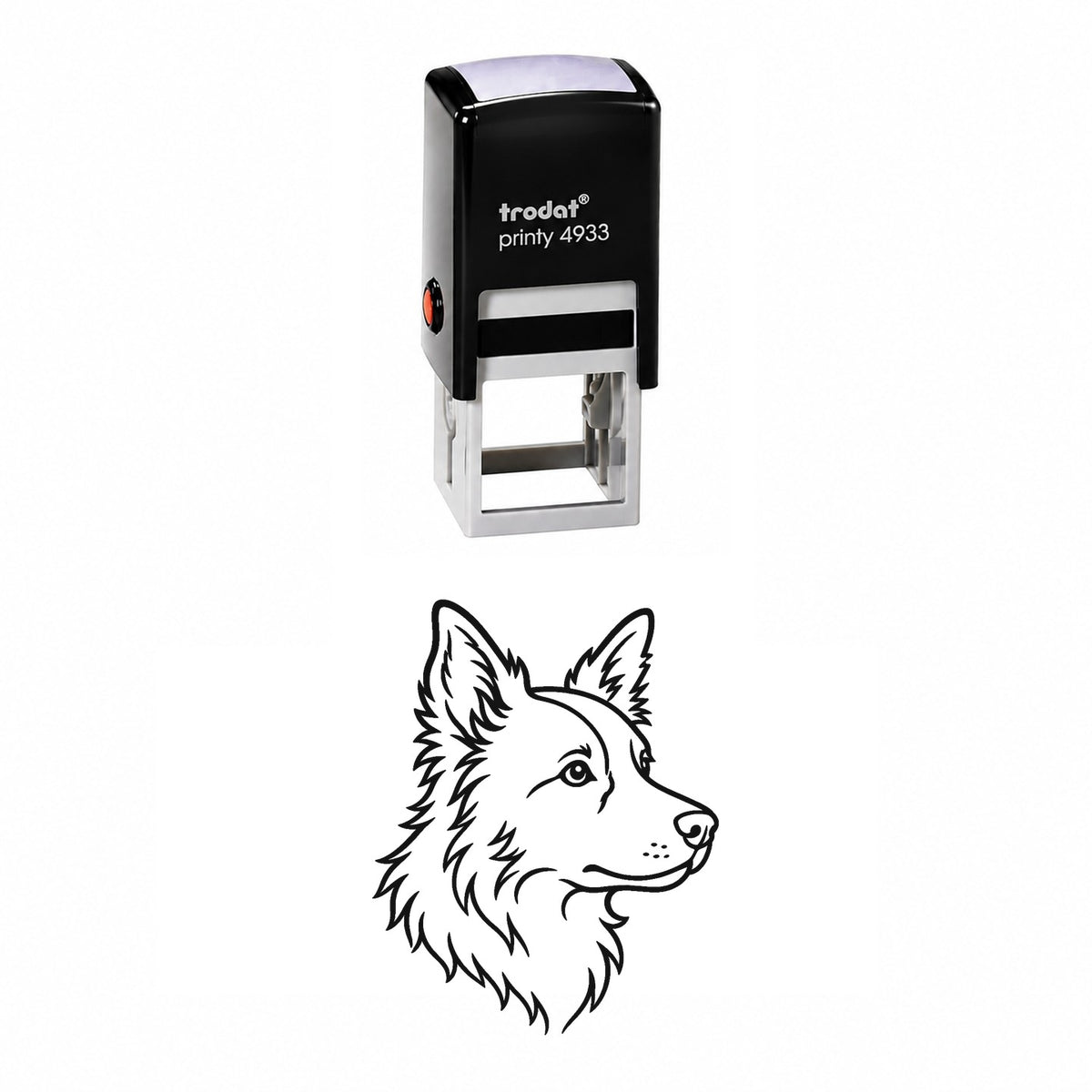 Cute Border Collie Face Self-Inking Stamp