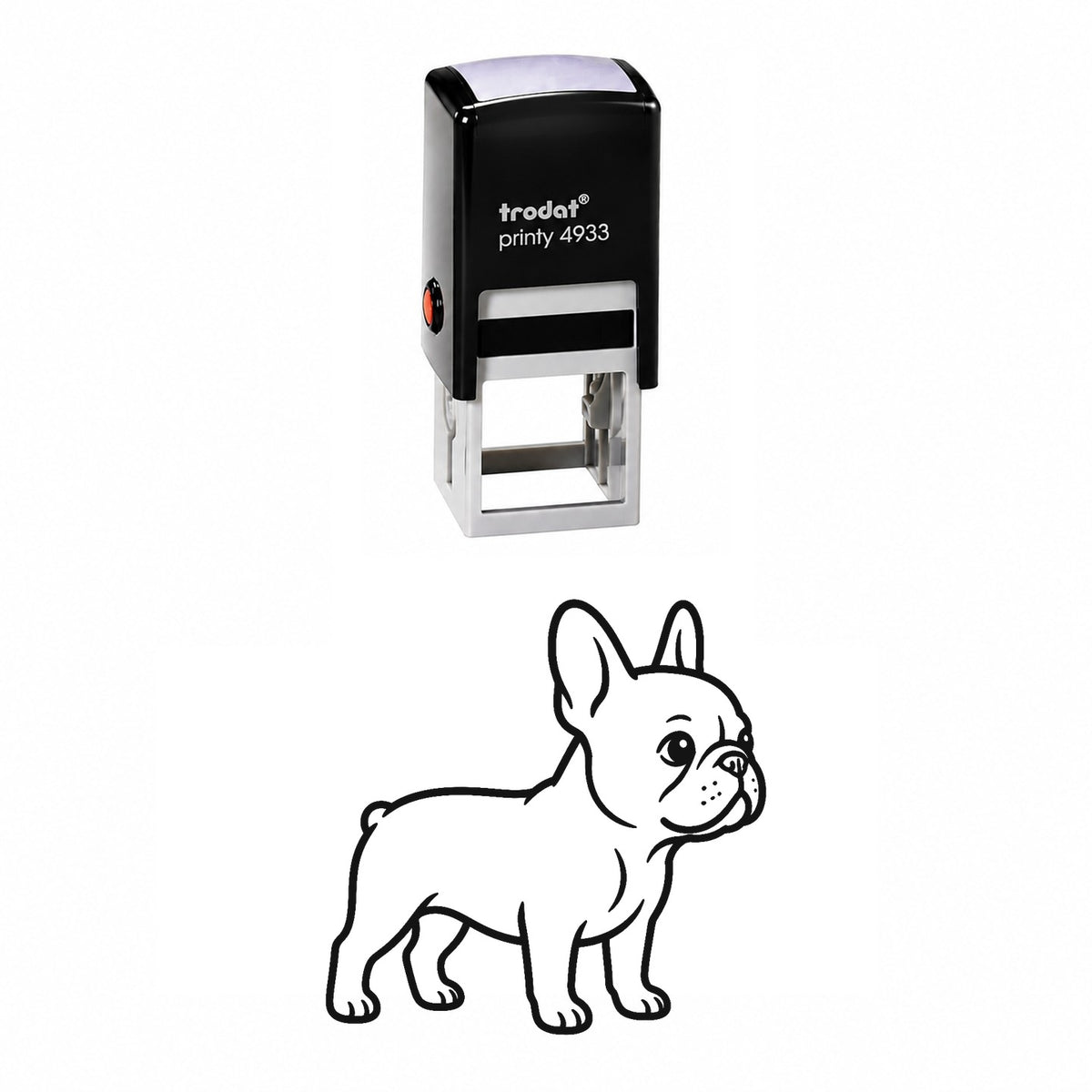 Cute French Bulldog Face Self-Inking Stamp