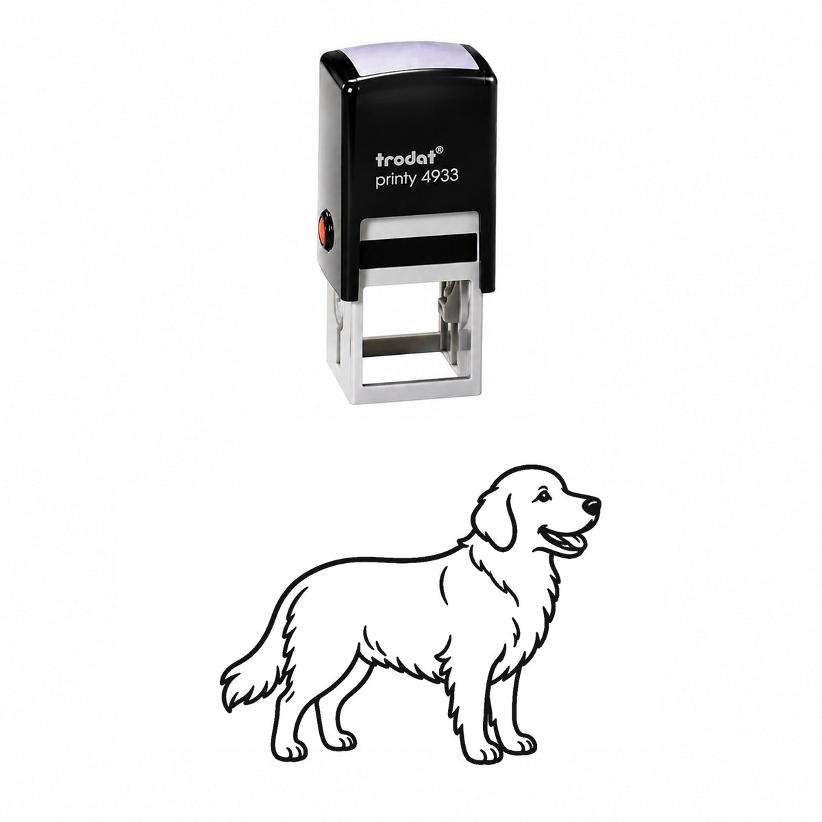 Cute Golden Retriever Face Self-Inking Stamp