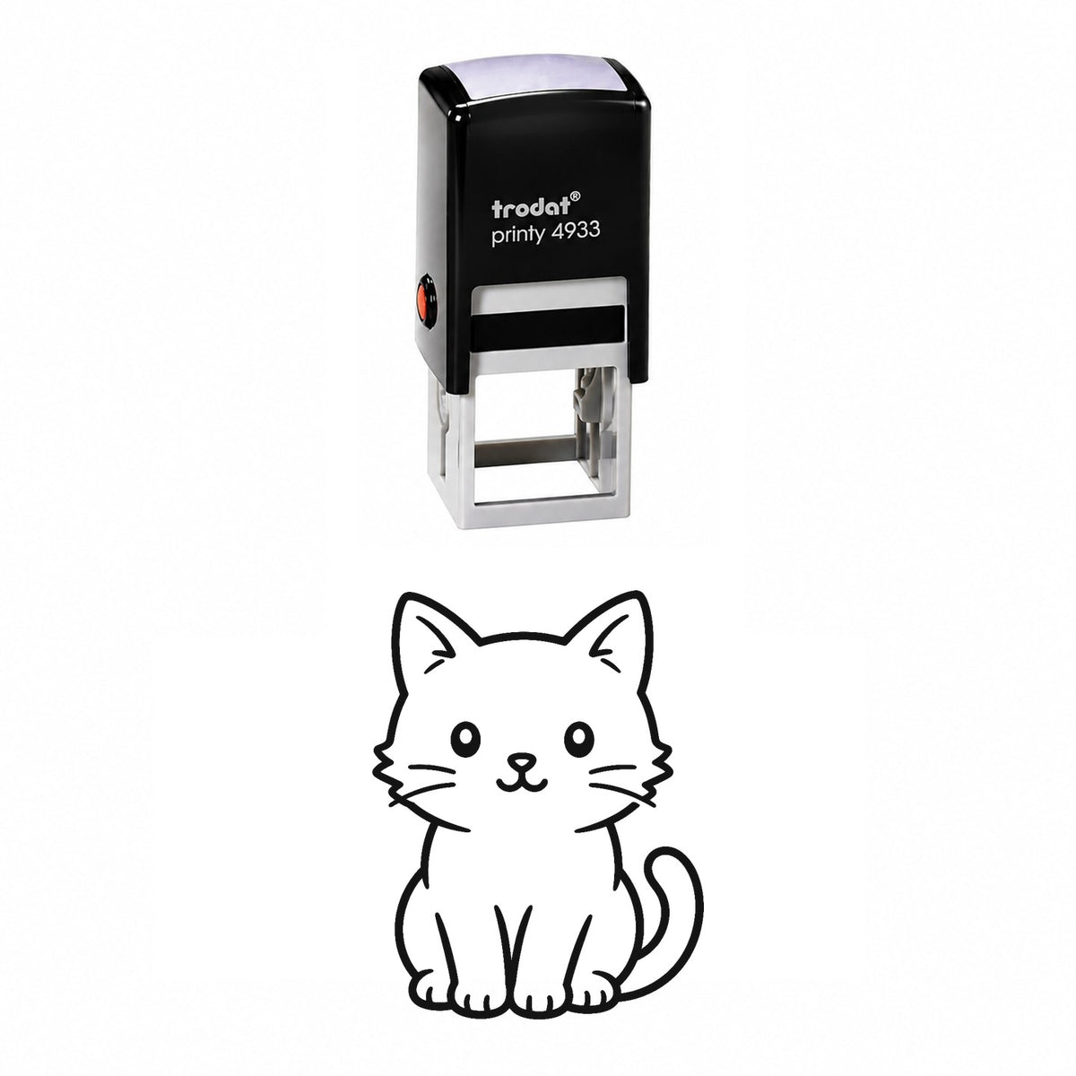 Cute Kitty Sitting Self-Inking Stamp