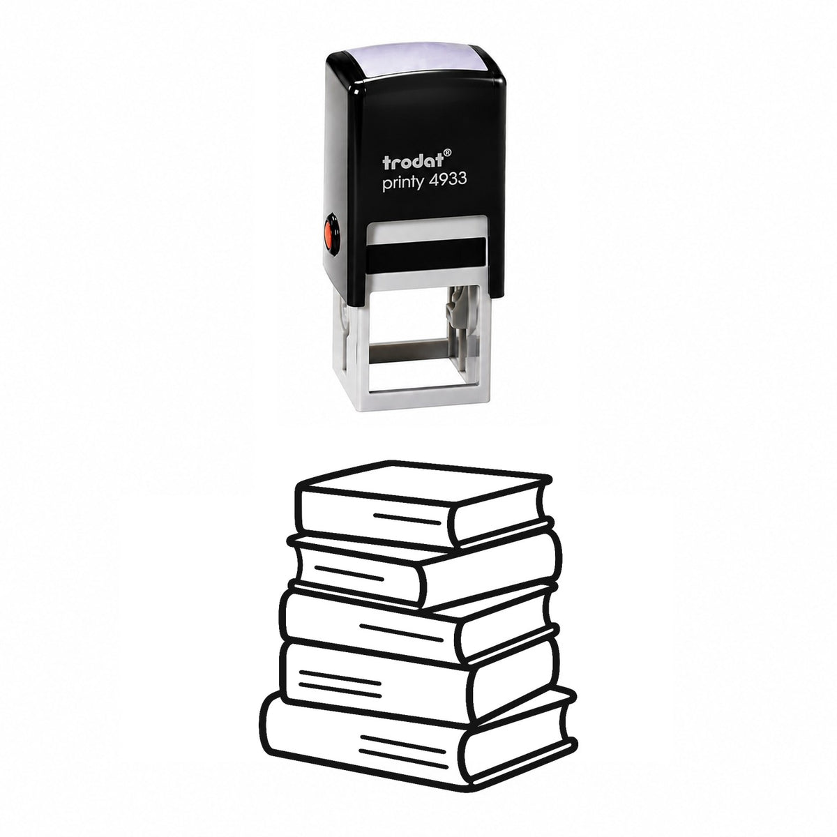 Book Stack Self-Inking Stamp