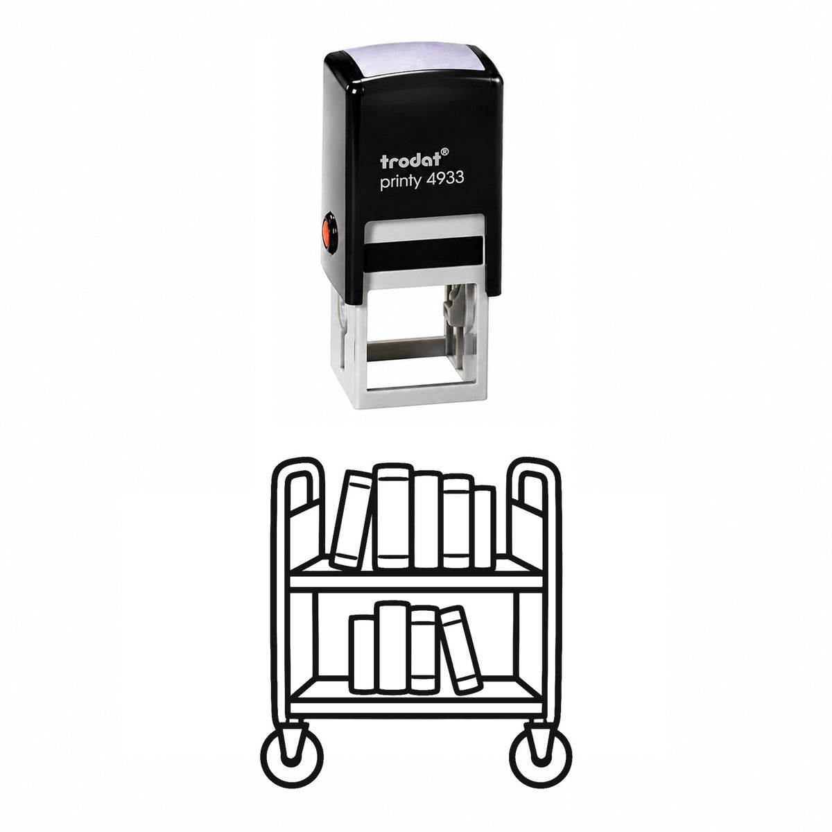 Book Cart Self-Inking Stamp