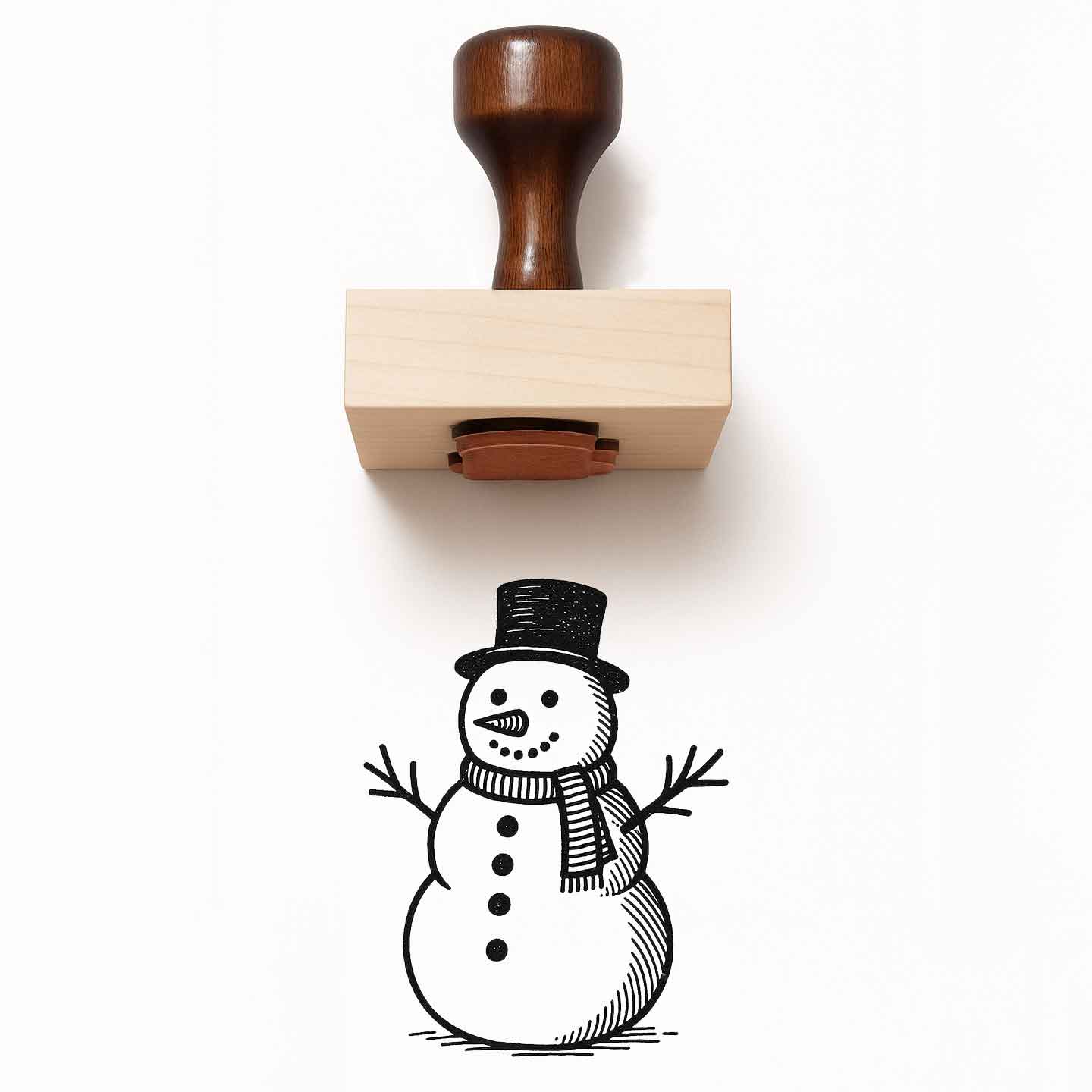 Snowman Rubber Stamp