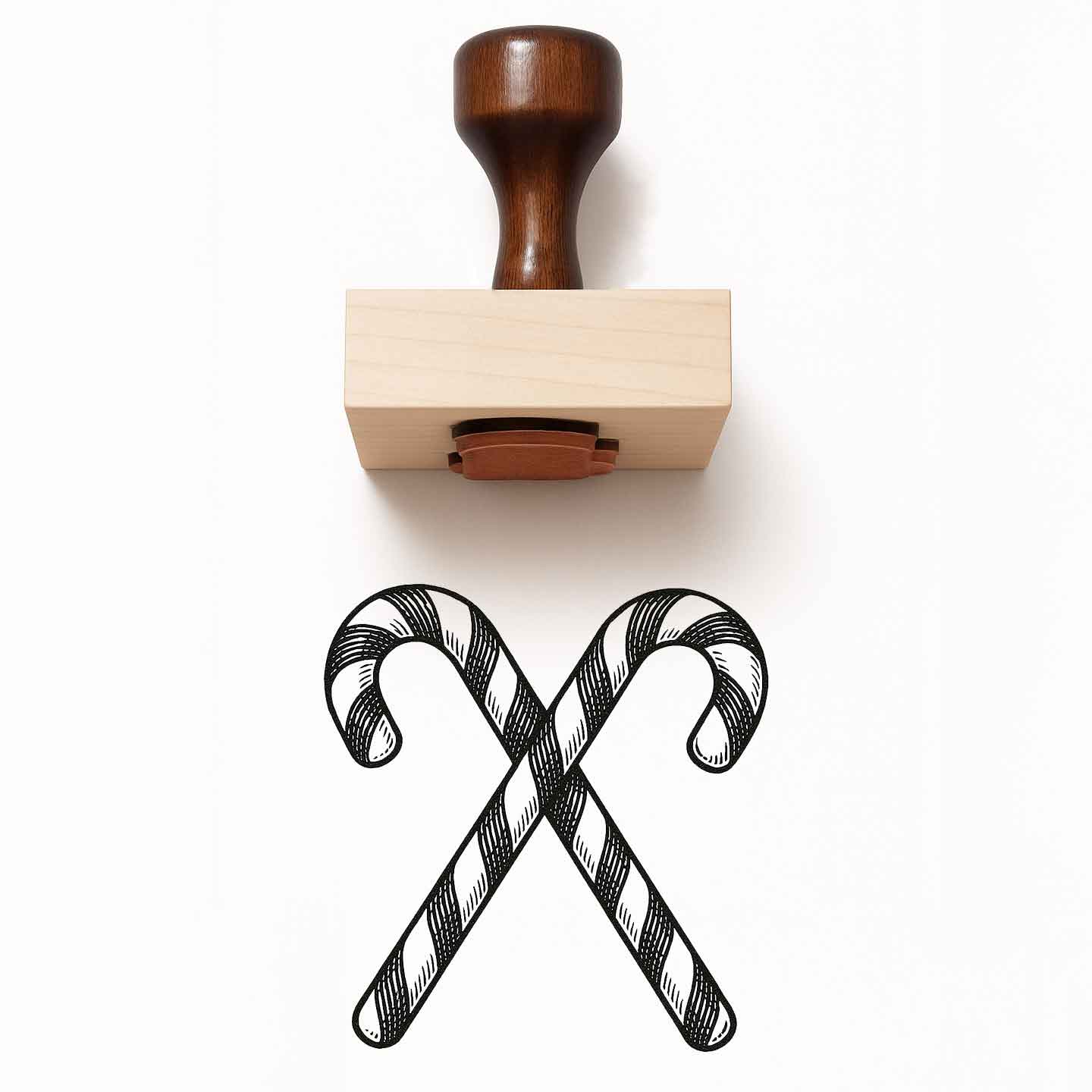 Candy Cane Rubber Stamp