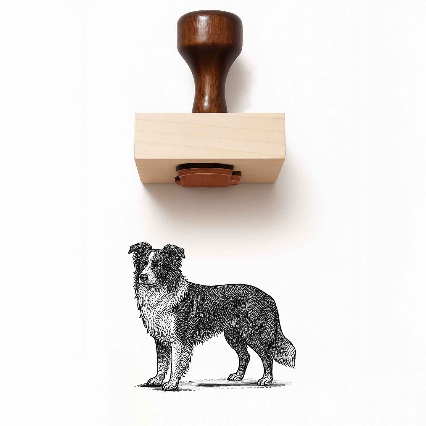 Border Collie Rubber Stamp