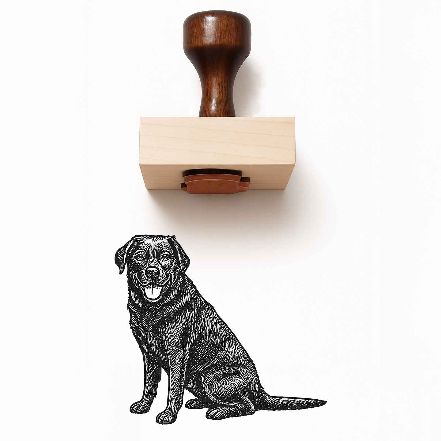 Black Lab Rubber Stamp