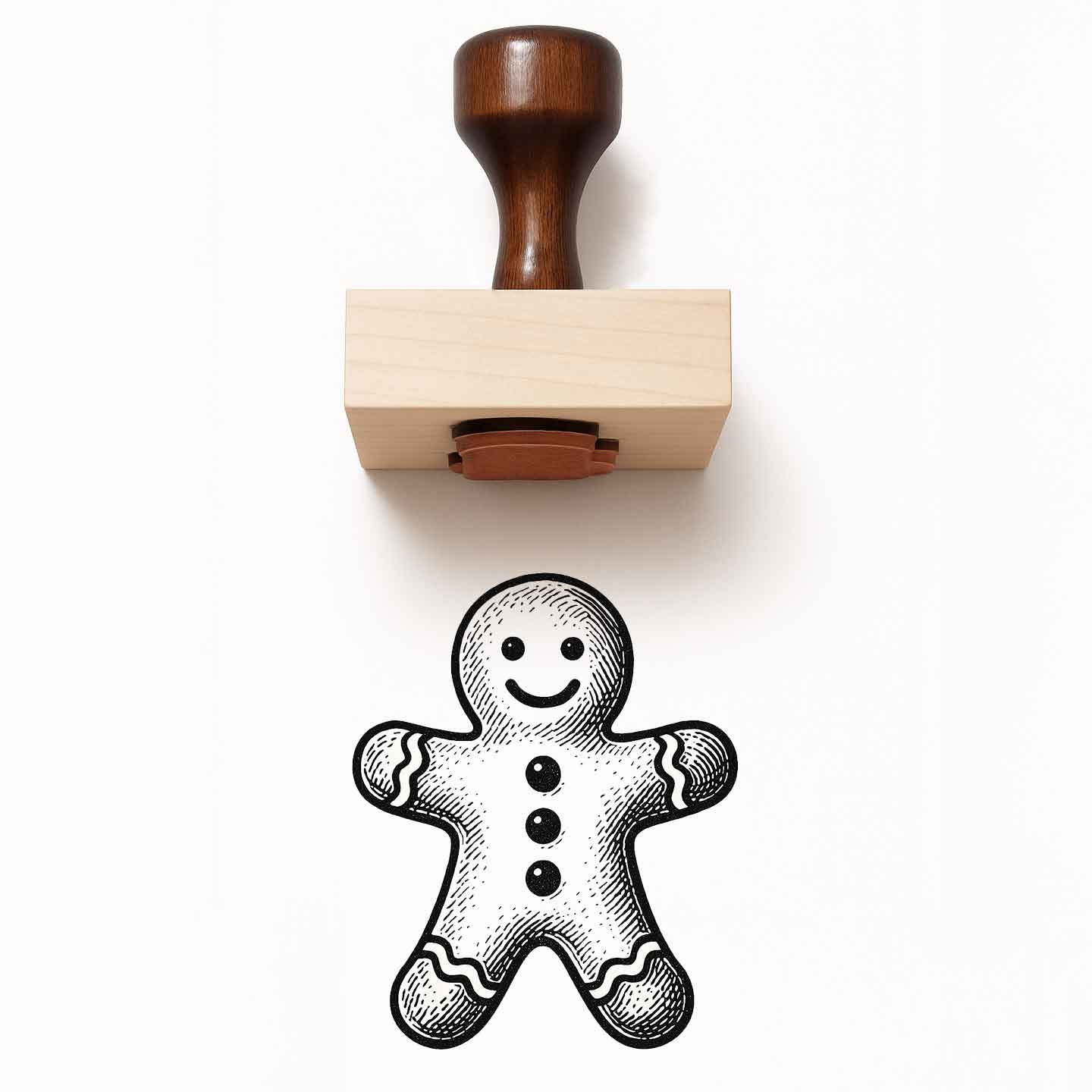 Gingerbread Man Rubber Stamp
