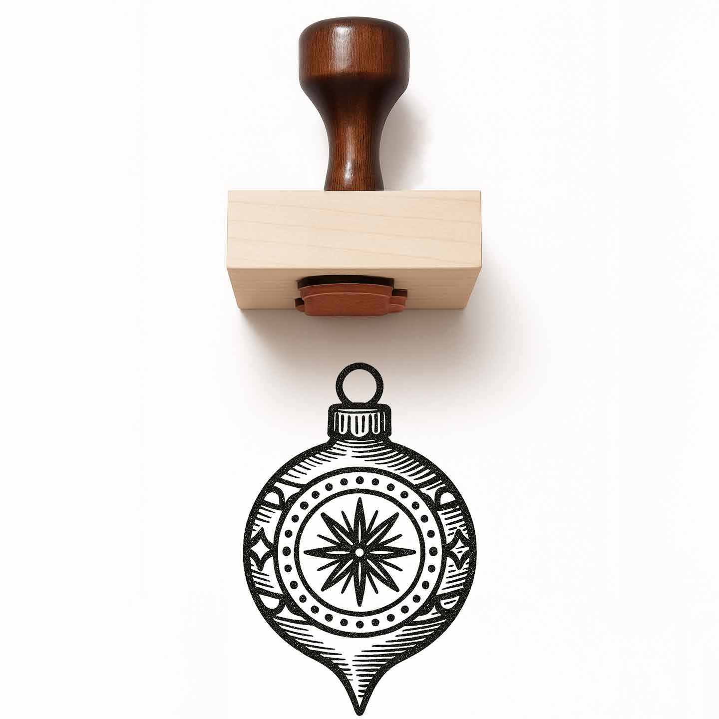Round Ornament Rubber Stamp