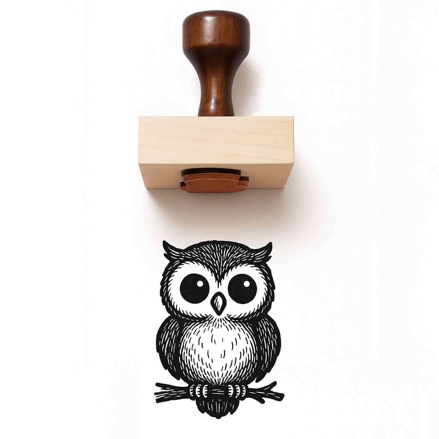 Cute Owl Rubber Stamp