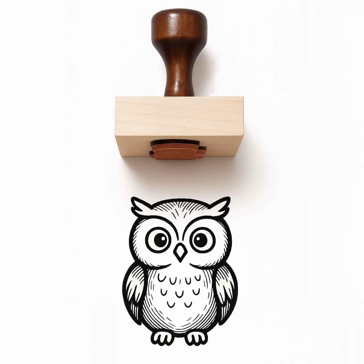 Cute Owl Rubber Stamp