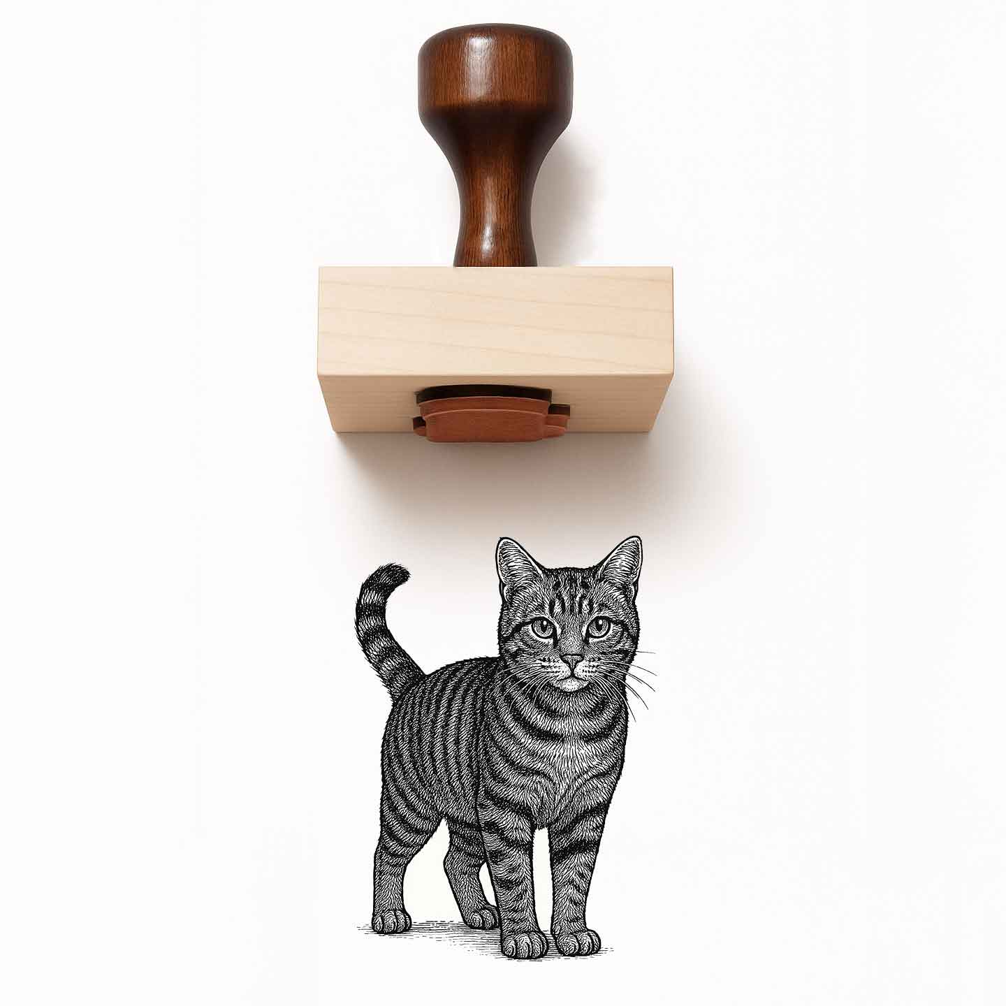 Tabby Cat Rubber Stamp