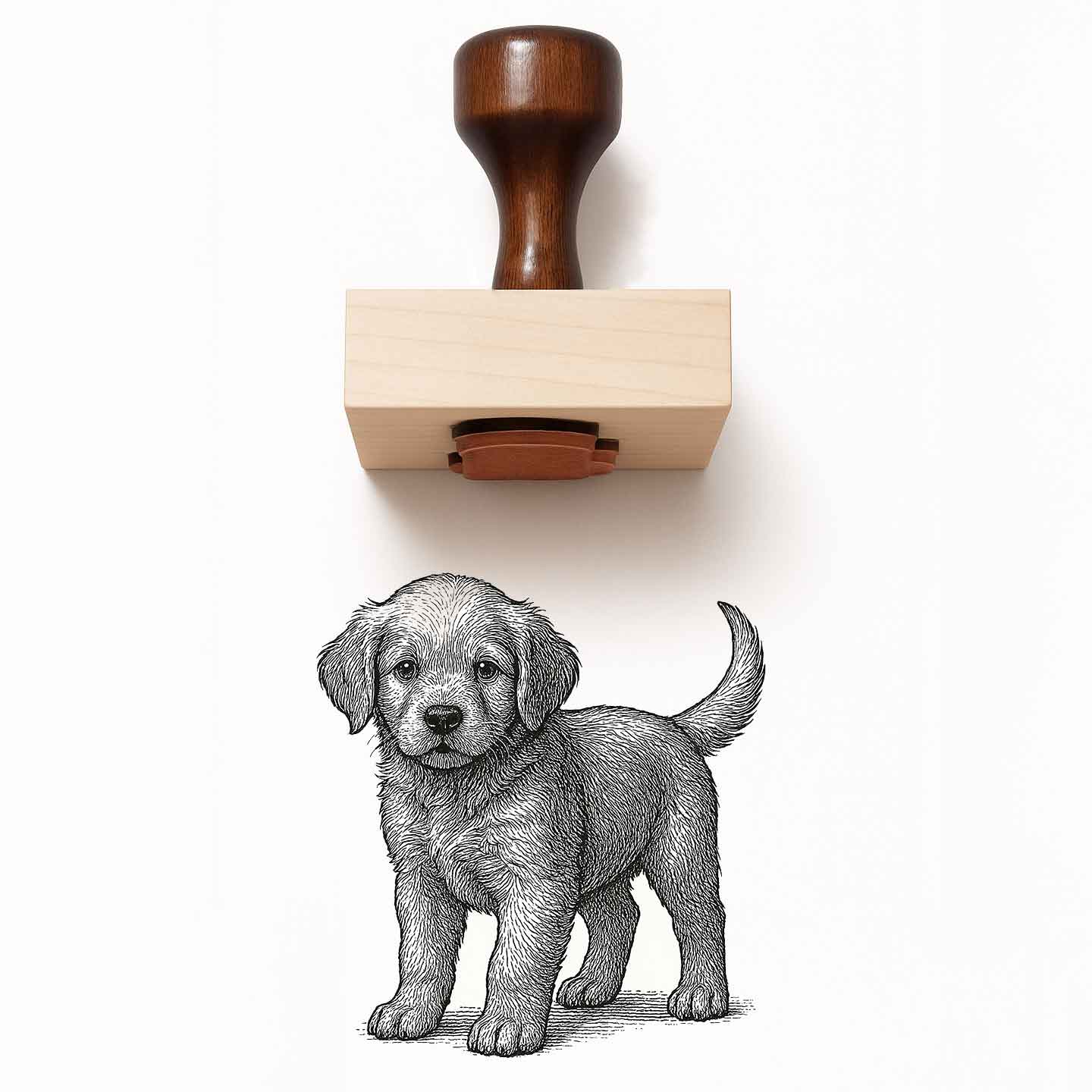 Golden Retriever Puppy Rubber Stamp