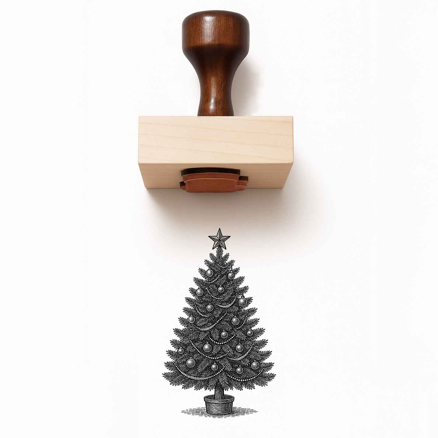 Christmas Tree in Pot Rubber Stamp