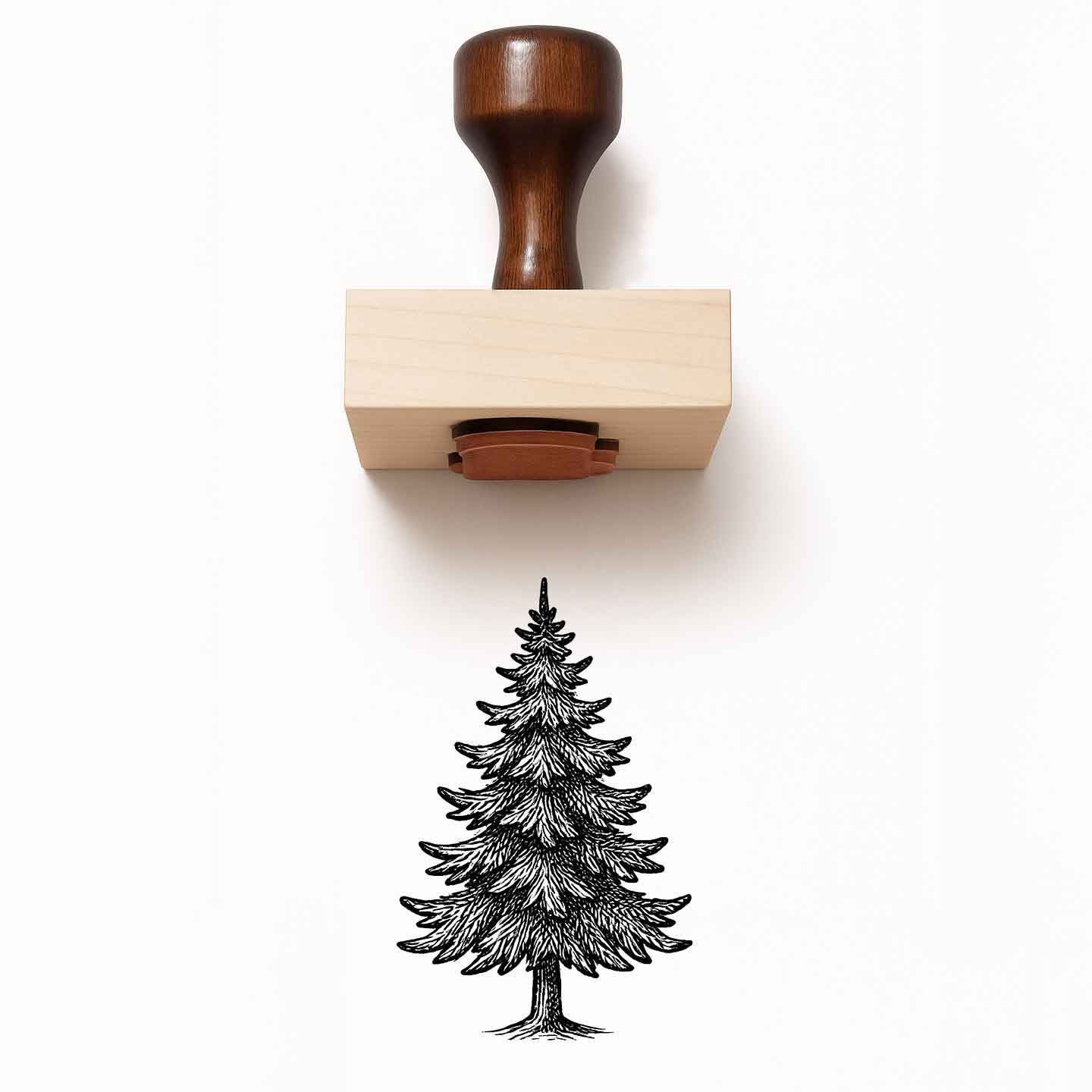 Evergreen Tree Rubber Stamp