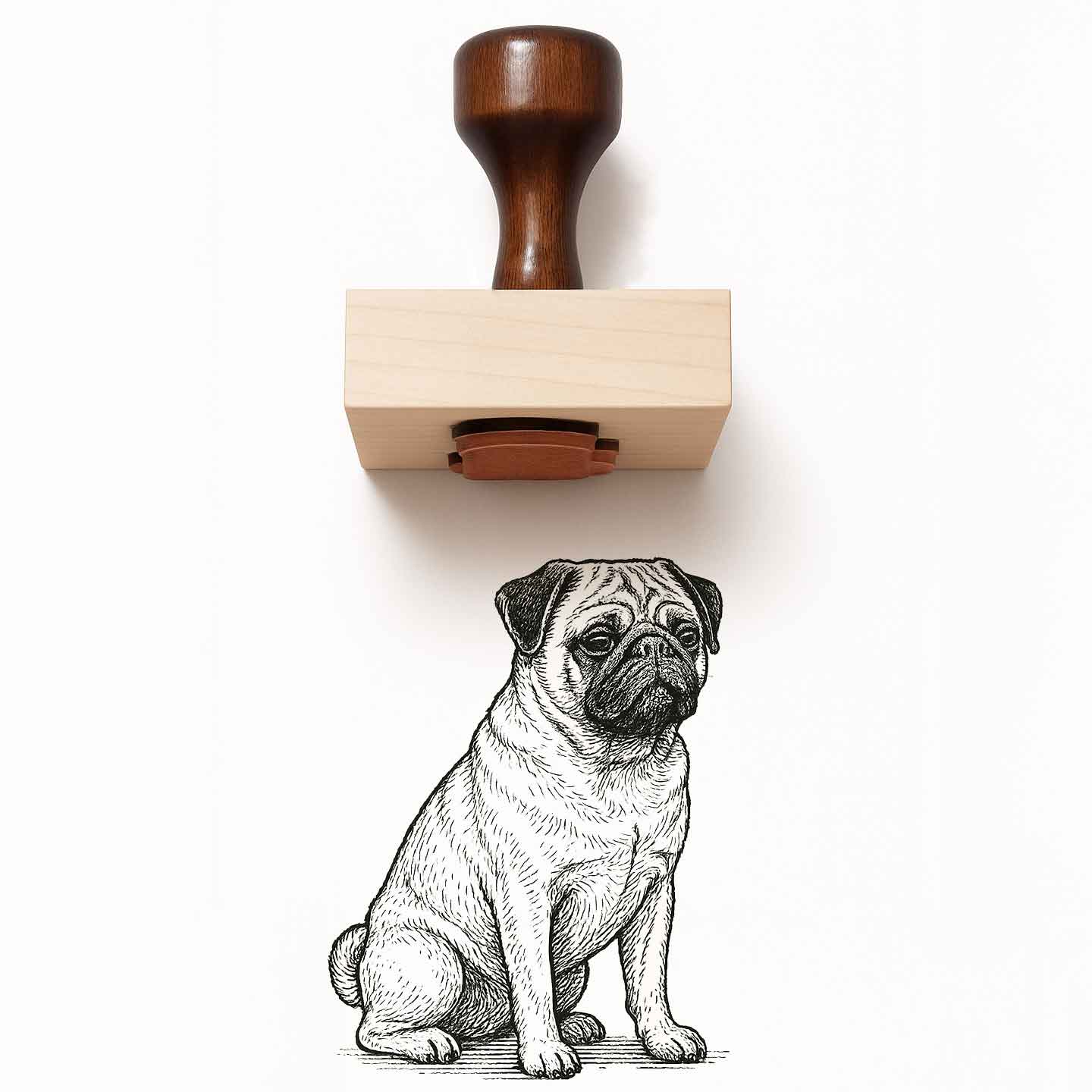 Pug Rubber Stamp