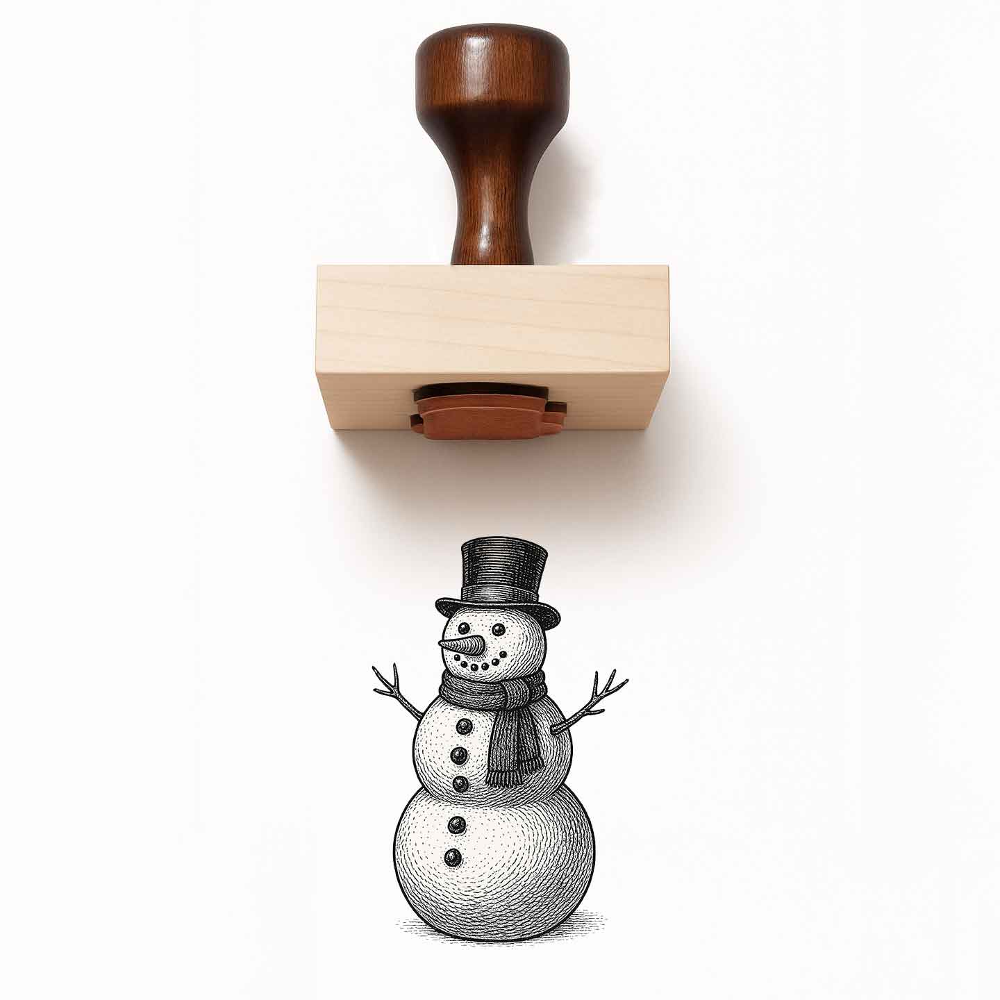 Snowman Rubber Stamp