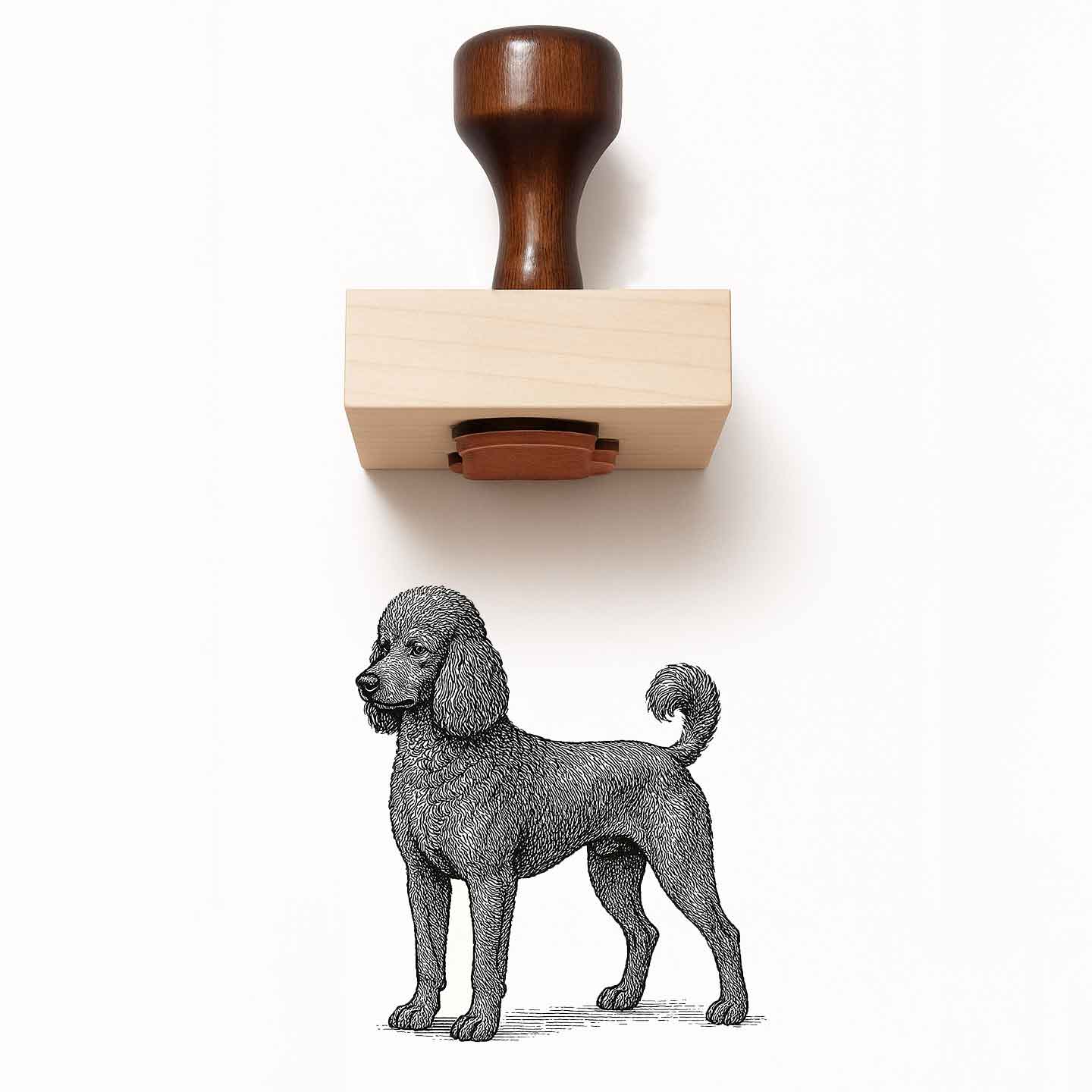 Poodle Rubber Stamp
