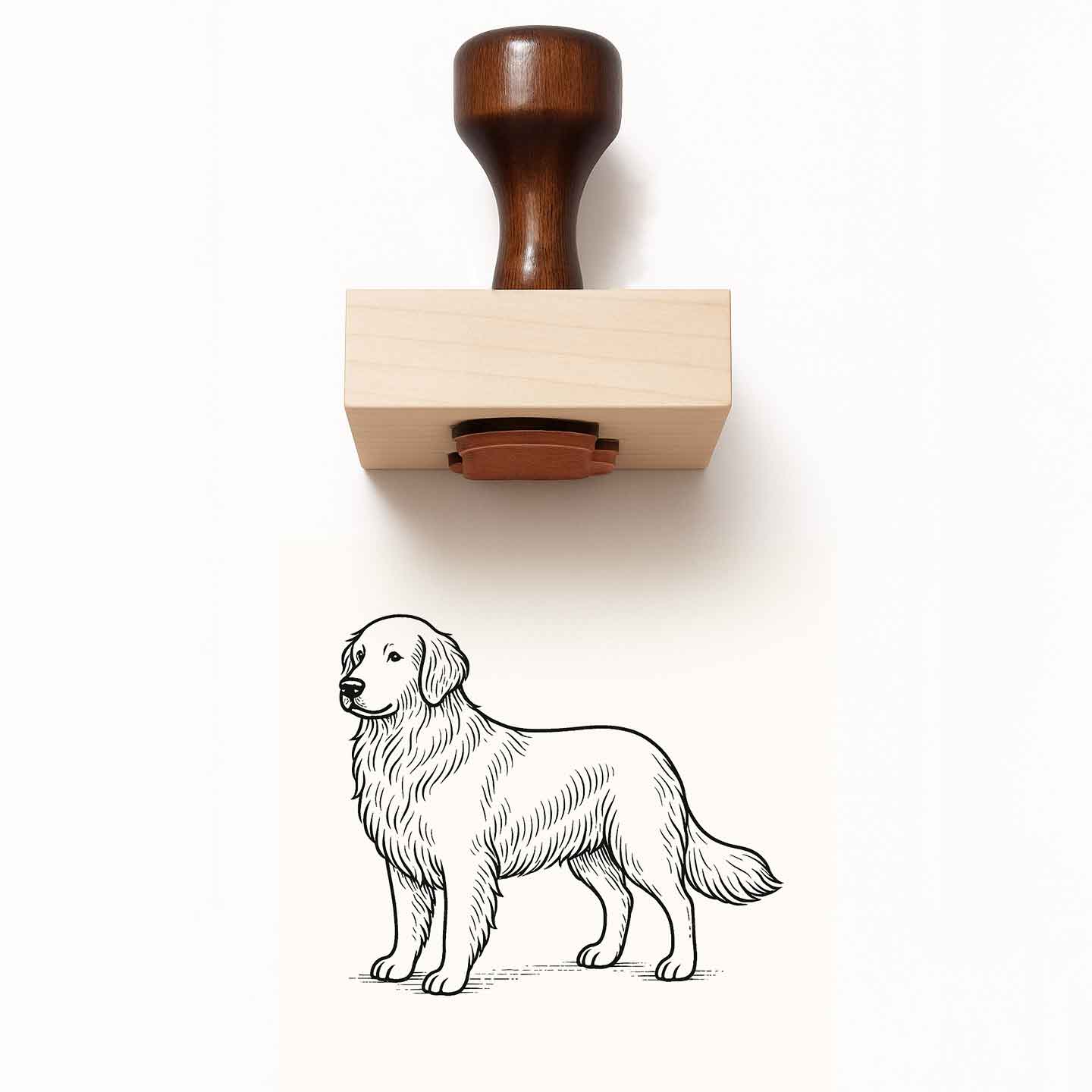 Golden Retriever Rubber Stamp