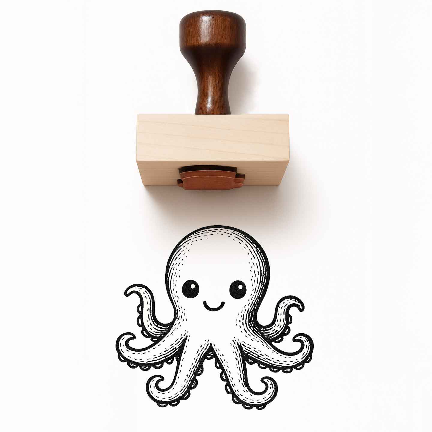 Cute Octopus Rubber Stamp