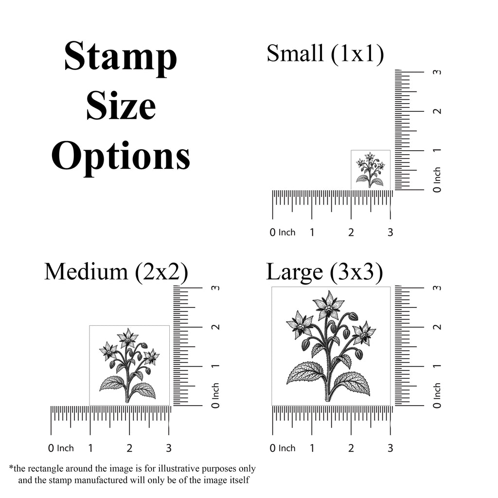 Borage Stem Rubber Stamp