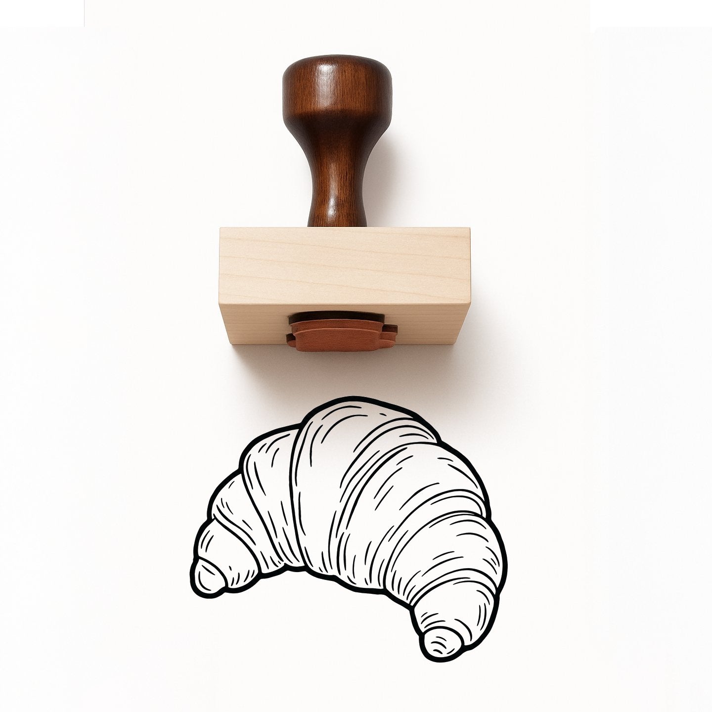 Croissant Rubber Stamp