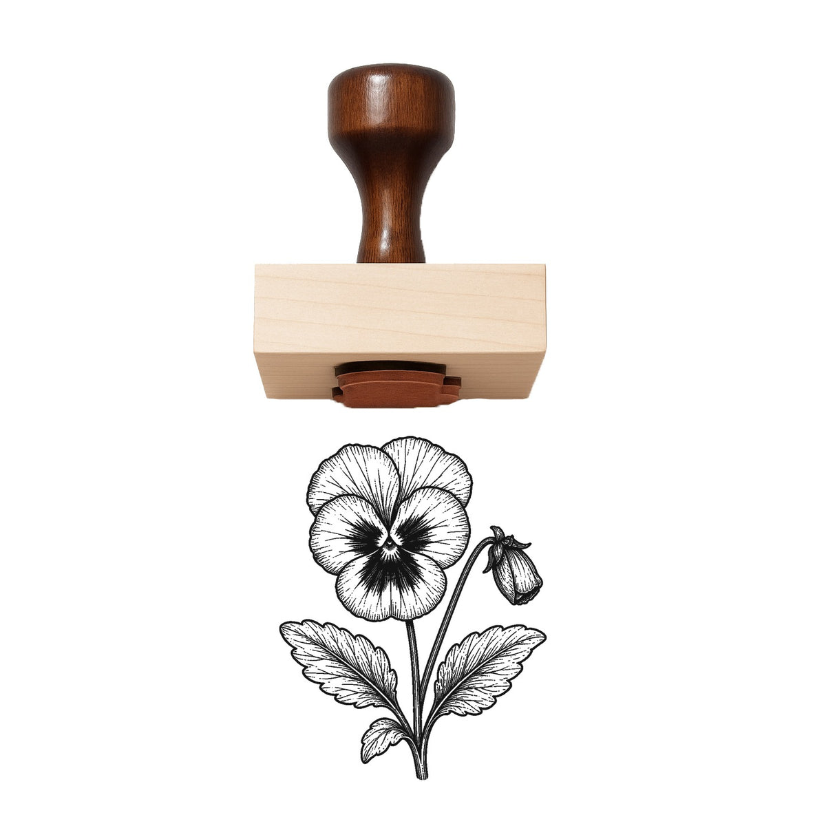 Pansy Stem Rubber Stamp