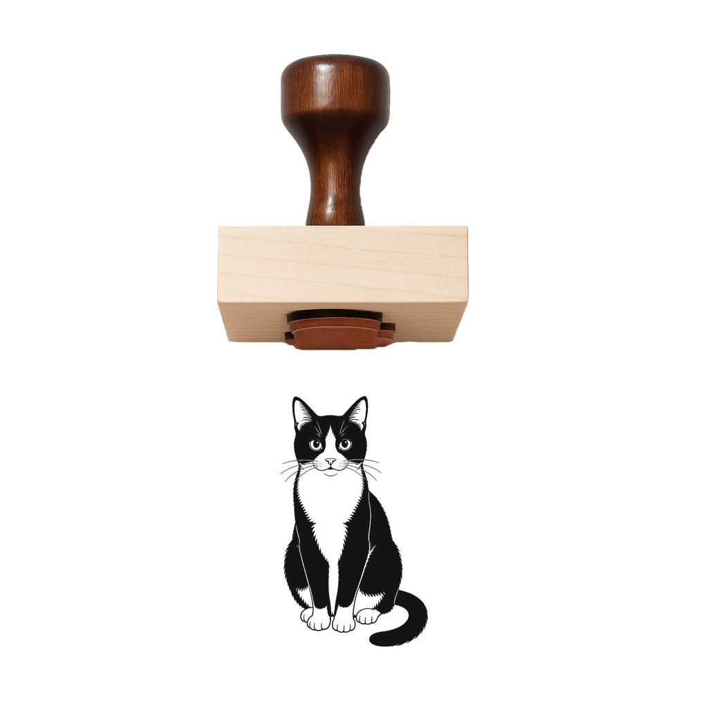 Tuxedo Cat Rubber Stamp