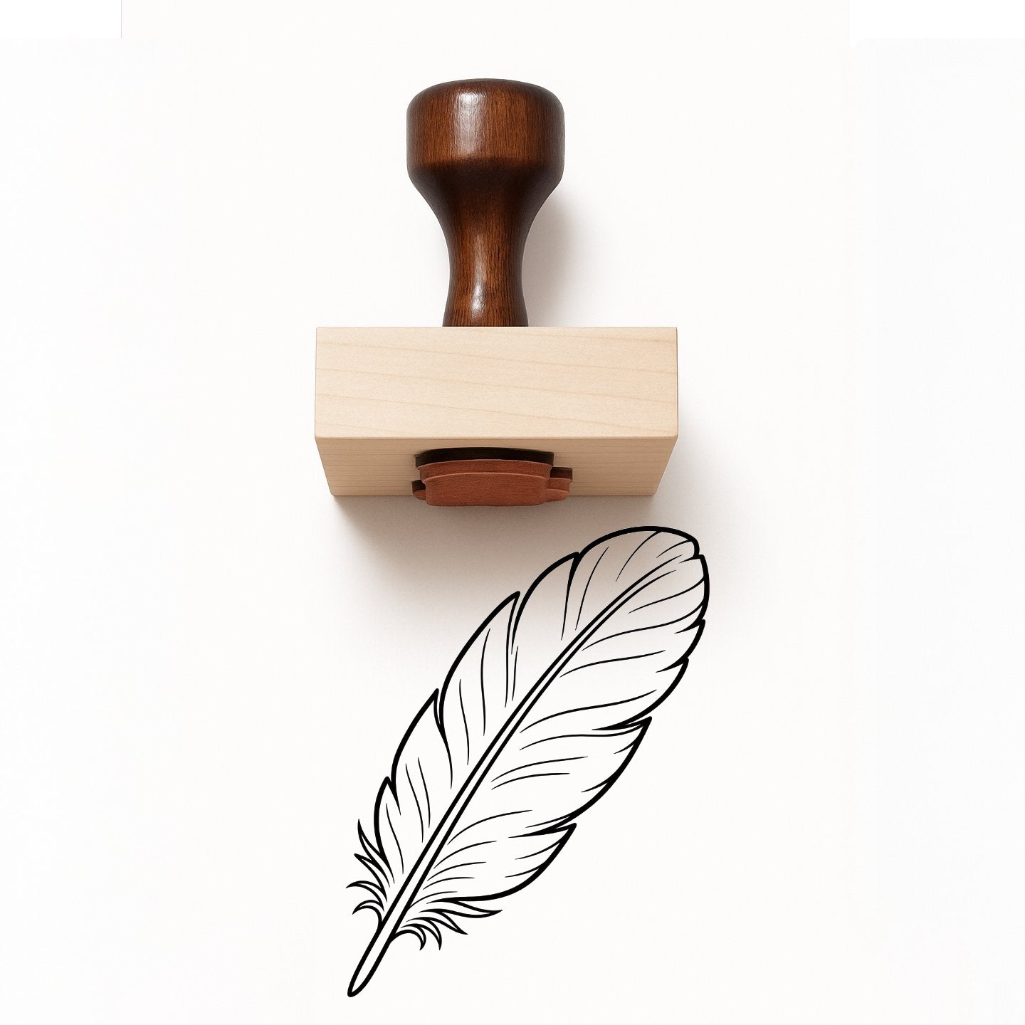 Feather Rubber Stamp