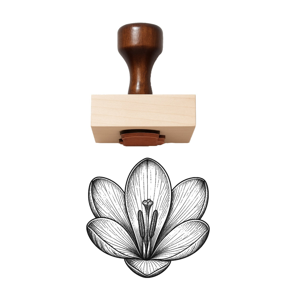 Crocus Bloom Head Rubber Stamp
