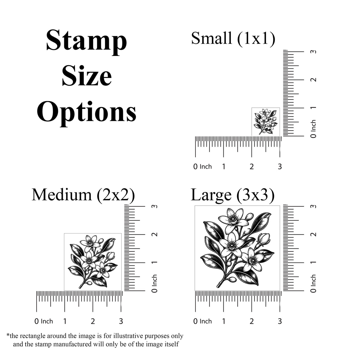 Orange Blossom Branch Rubber Stamp
