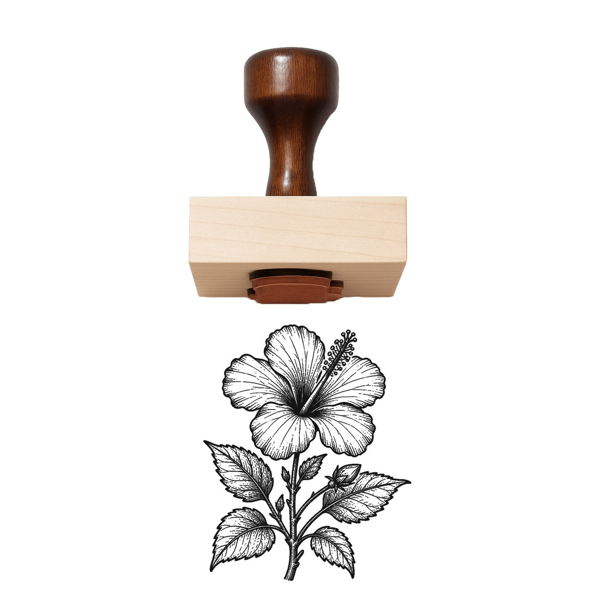 Hibiscus Stem Rubber Stamp