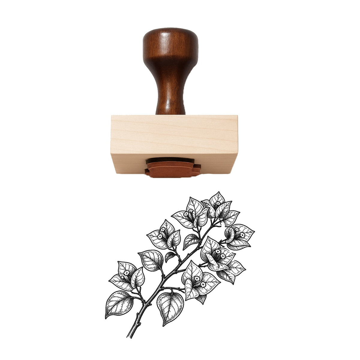 Bougainvillea Branch Rubber Stamp