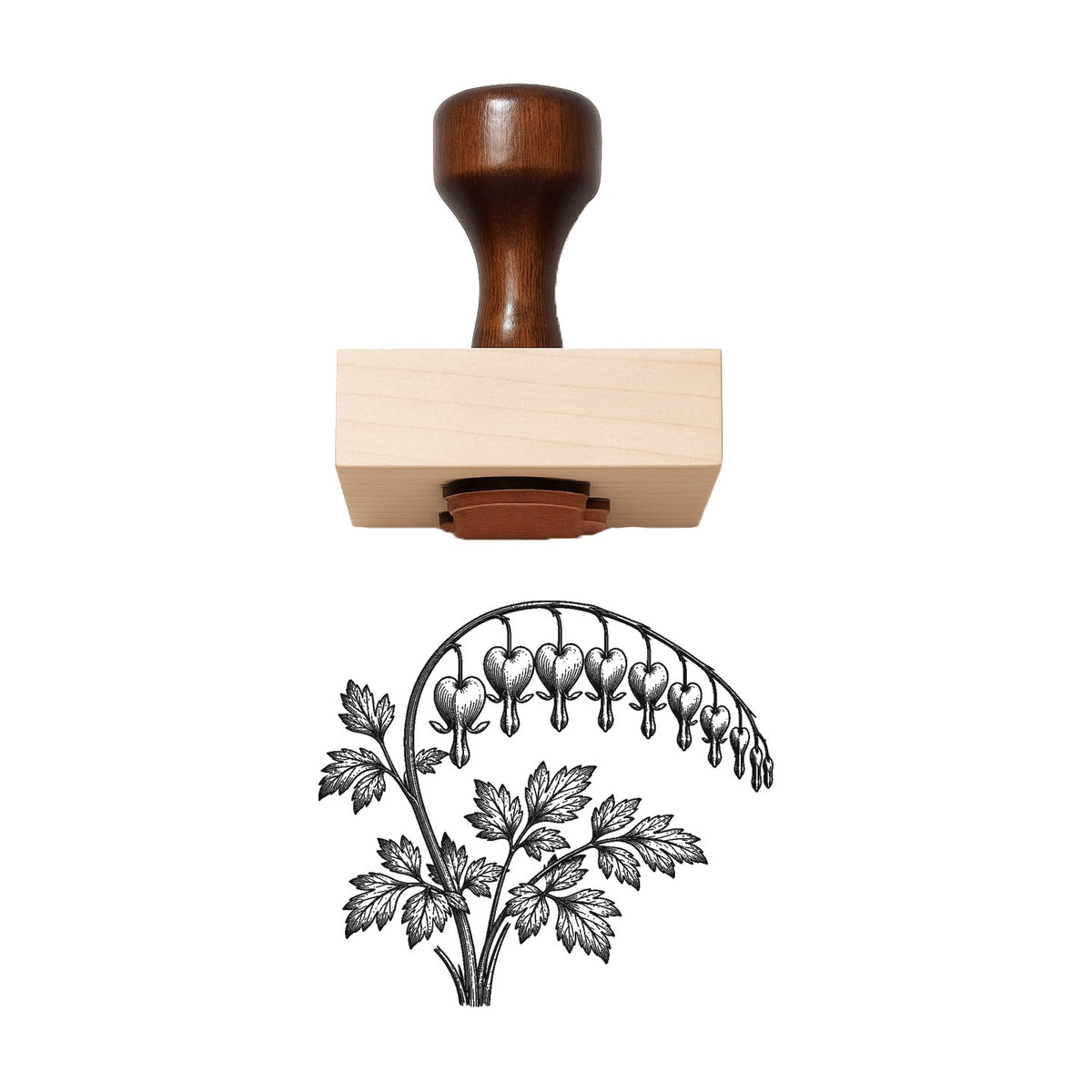 Bleeding Heart Arch Stem Rubber Stamp