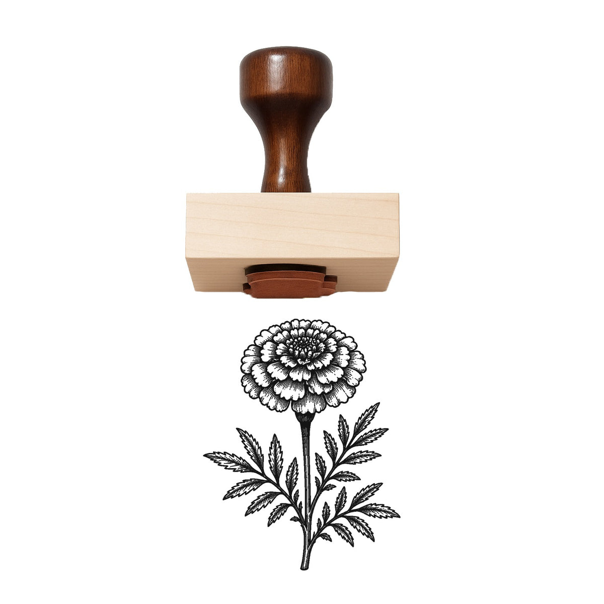 Marigold Stem Rubber Stamp