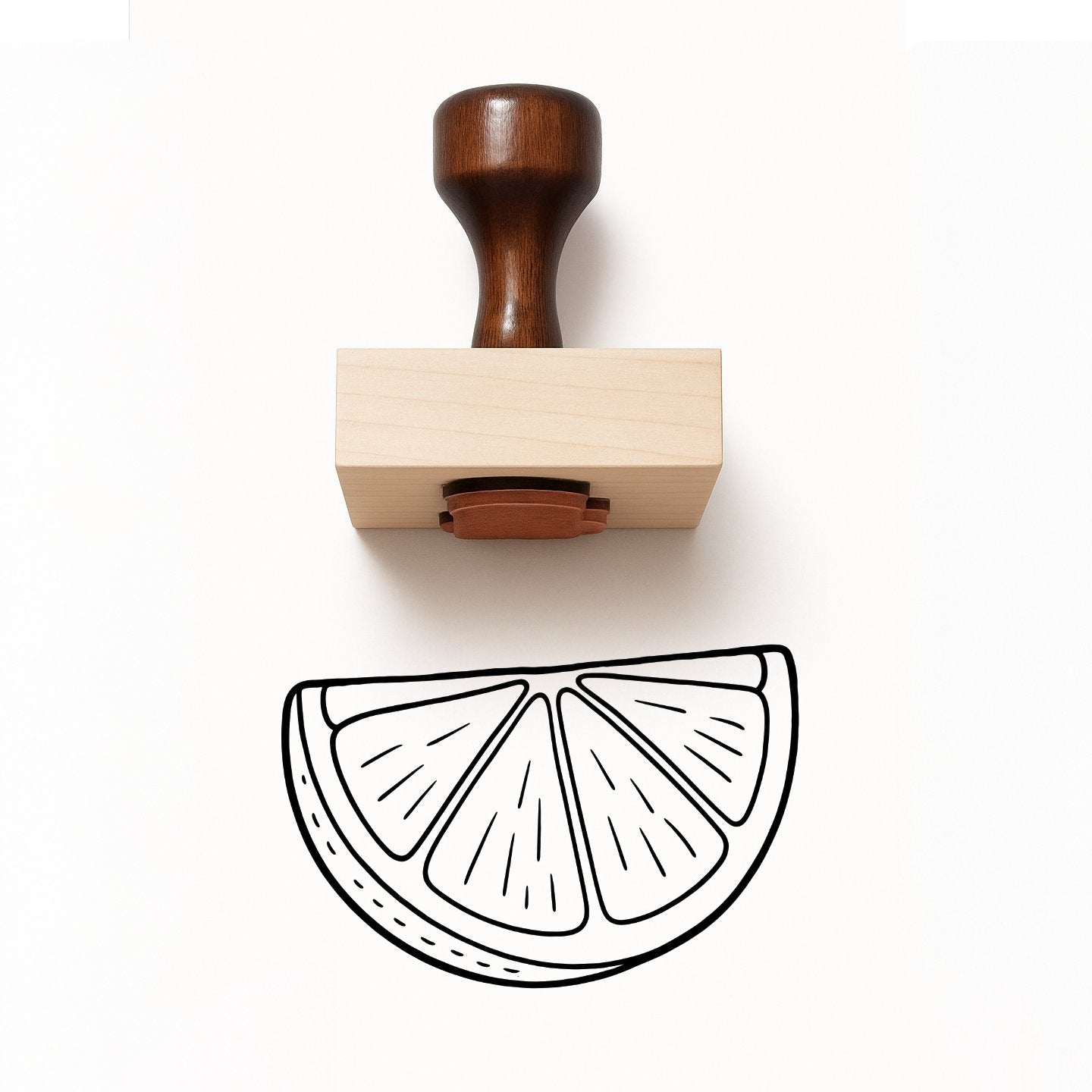Flat Lemon Wedge Rubber Stamp