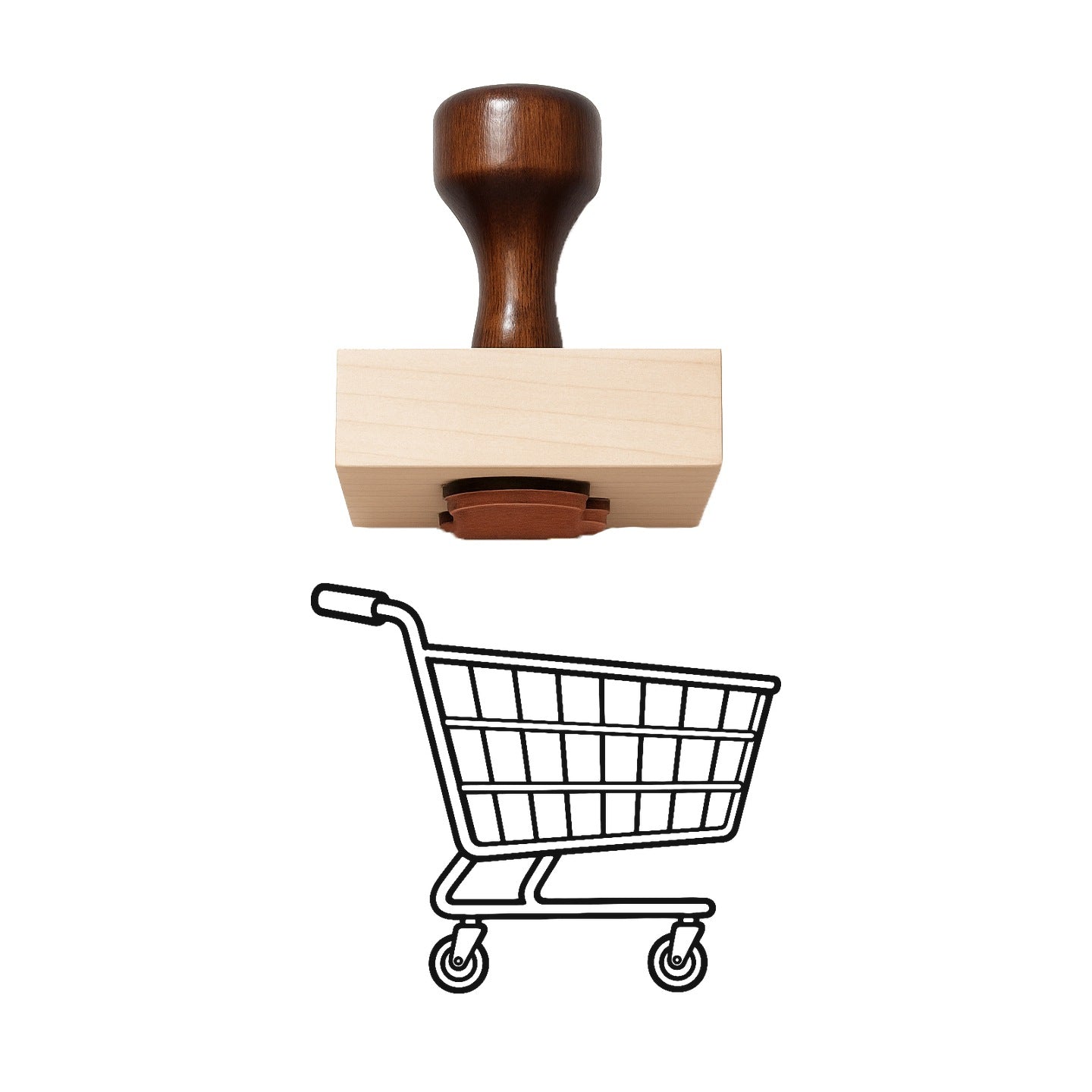 Shopping Cart Rubber Stamp