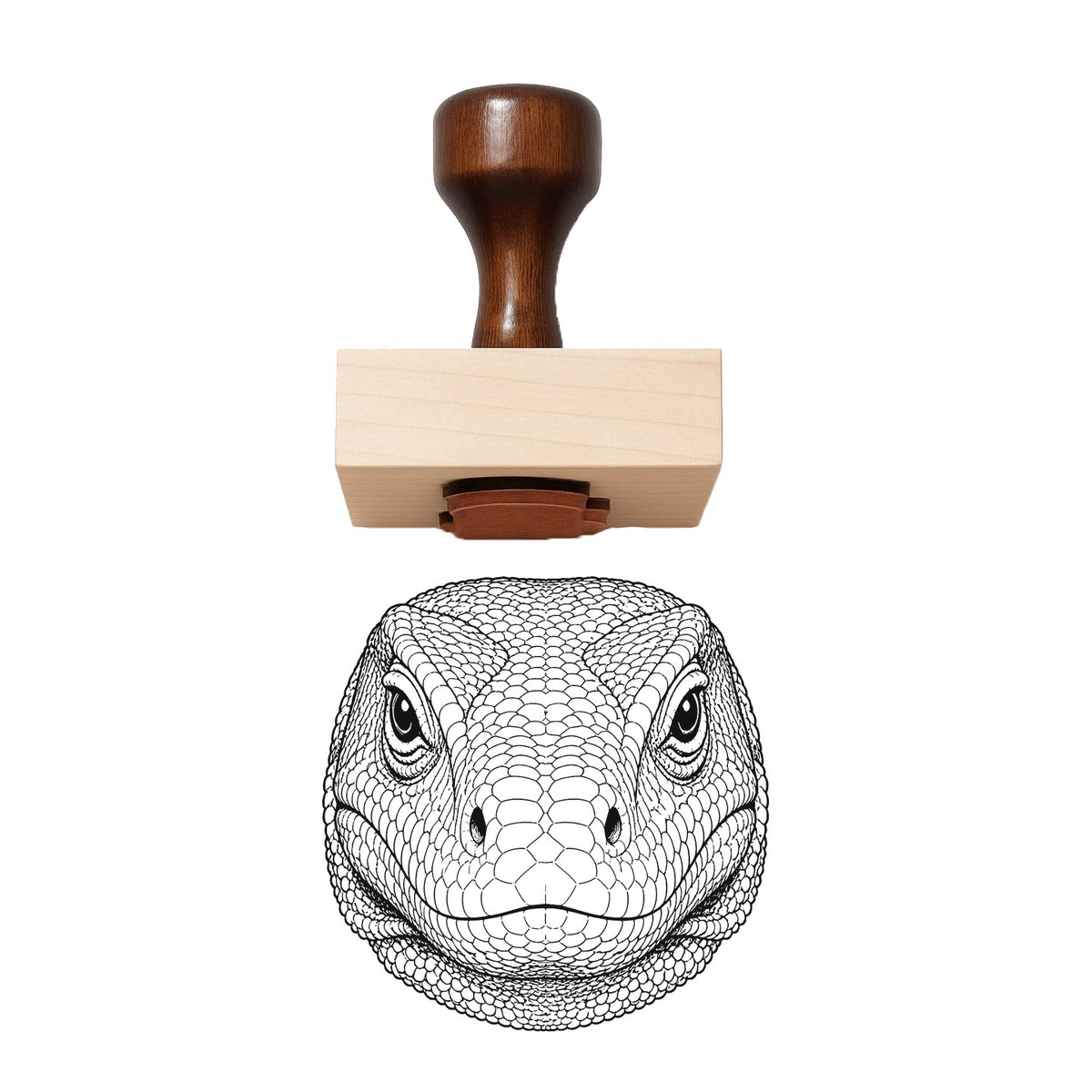 Realistic Monitor Lizard Head Rubber Stamp