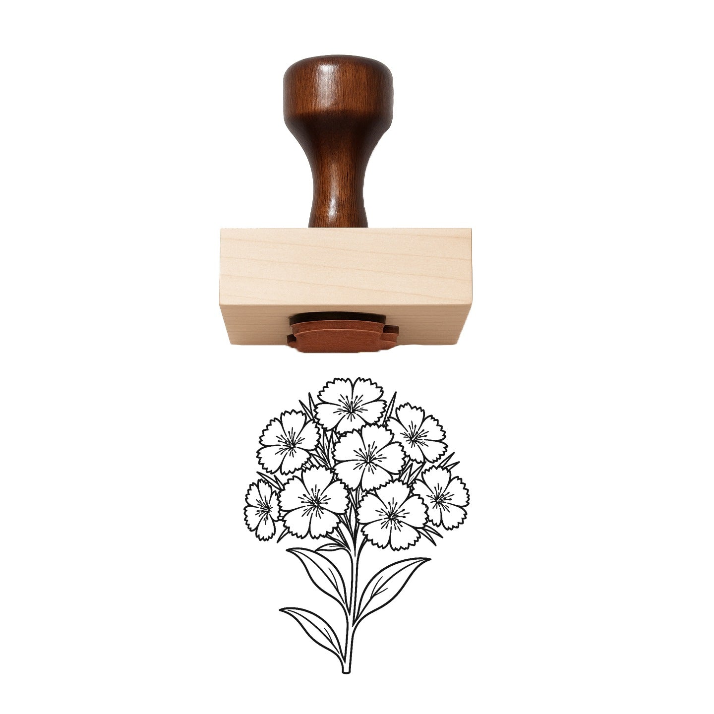 Vintage Sweet William Flower Rubber Stamp