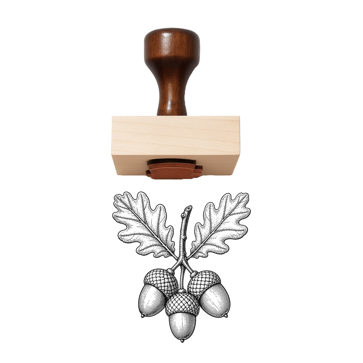 Acorn Cluster Rubber Stamp