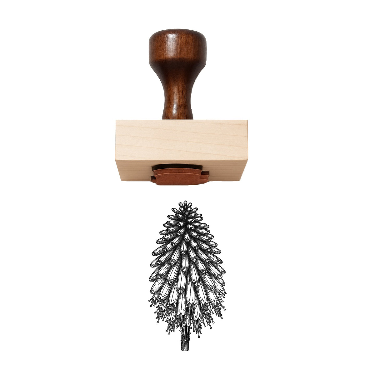 Red Hot Poker Bloom Head Rubber Stamp
