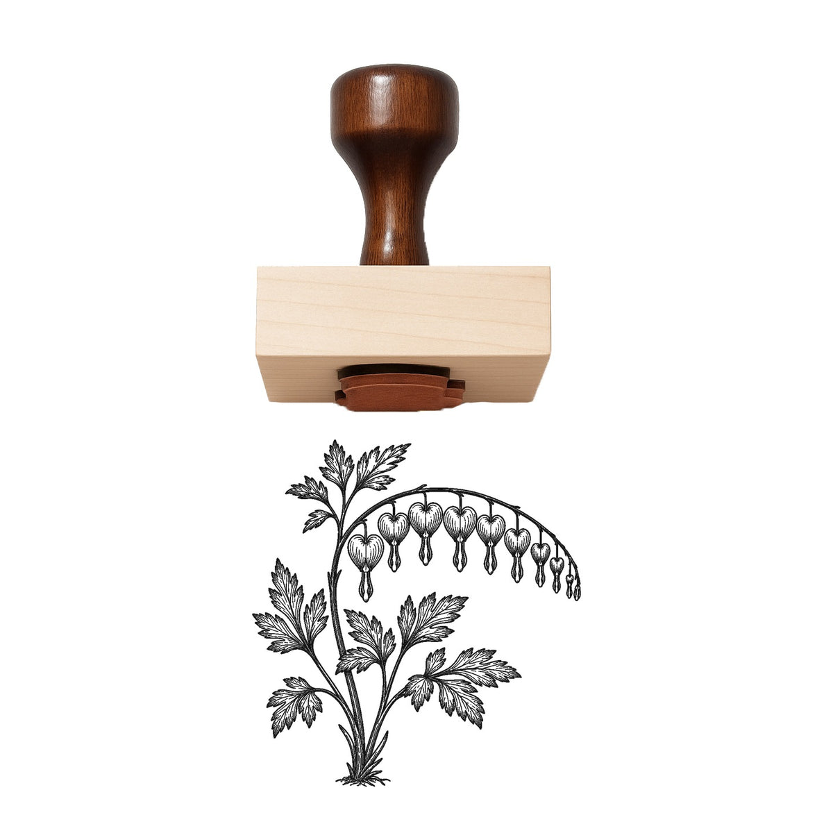 Bleeding Heart Arch Stem Rubber Stamp